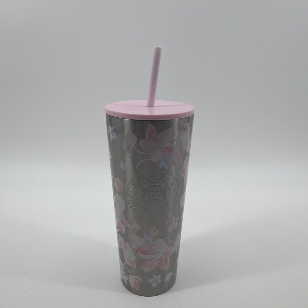 2024 Starbucks Cherry Blossom Sakura Stainless Steel Tumbler 24oz Ltd Edition